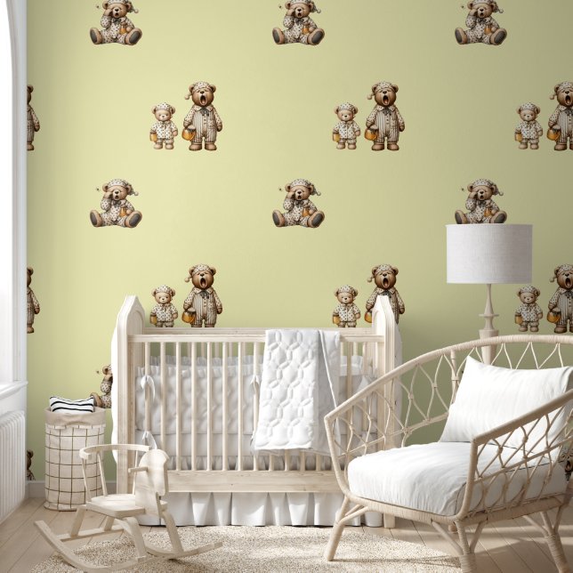 Sleepy Honey Beren Baby kwekerij Behang (Kinderen)