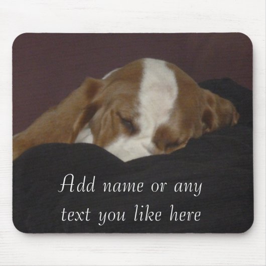 Sleepy houndpup mousepad muismat (Voorkant)