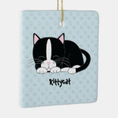 Sleepy Kat {Tuxedo Cat} Aangepaste versieringen Keramisch Ornament (Rechts)