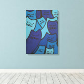 Sleepy Katten Canvas Print (Insitu (Houten vloer))