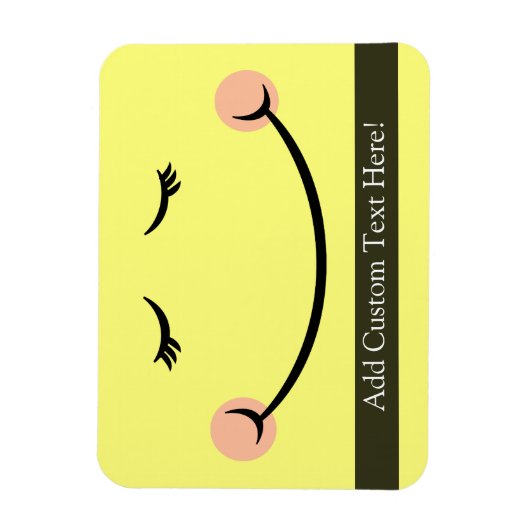 Sleepy Kawaii Happy Face Magneet (Verticaal)