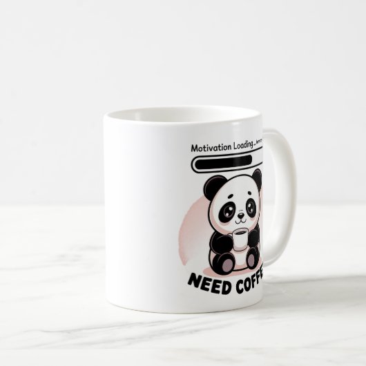 Sleepy Kawaii Panda Motivation Loading  Koffiemok (Voorkant rechts)