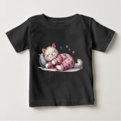 Sleepy Kitten Baby Fine Jersey T-shirt (Voorkant)