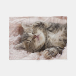 Sleepy Kitten Fleece Deken