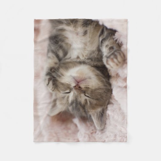 Sleepy Kitten Fleece Deken (Voorkant)