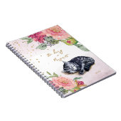 Sleepy Kitten Illustratie Bloemenmeisje Dagelijkse Notitieboek (Rechterzijde)