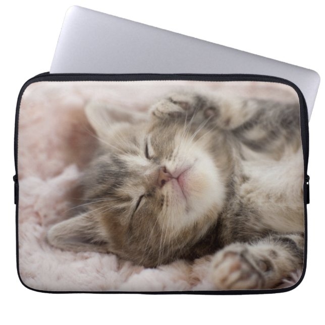 Sleepy Kitten Laptop Sleeve (Voorkant)
