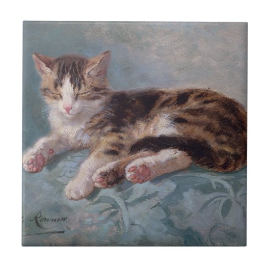 Sleepy Kitten van Henriette Ronner-Knip Tegeltje (Voorkant)