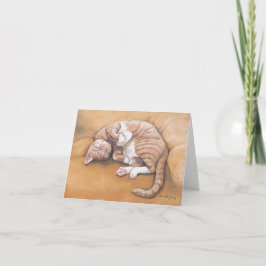 Sleepy Kitty Cat Art Note Kaart