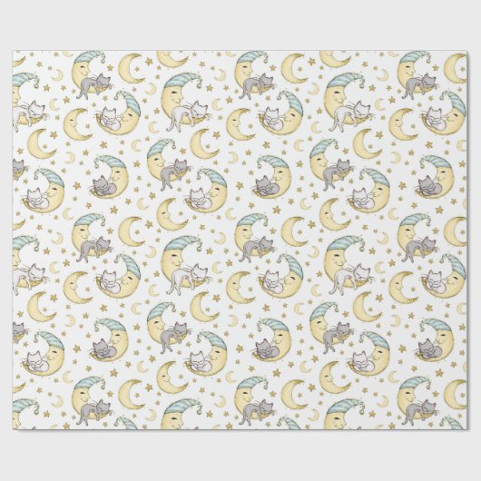 Sleepy Kitty Cat Cadeaupapier (Vlak)