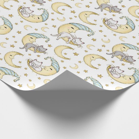 Sleepy Kitty Cat Cadeaupapier (Hoek)