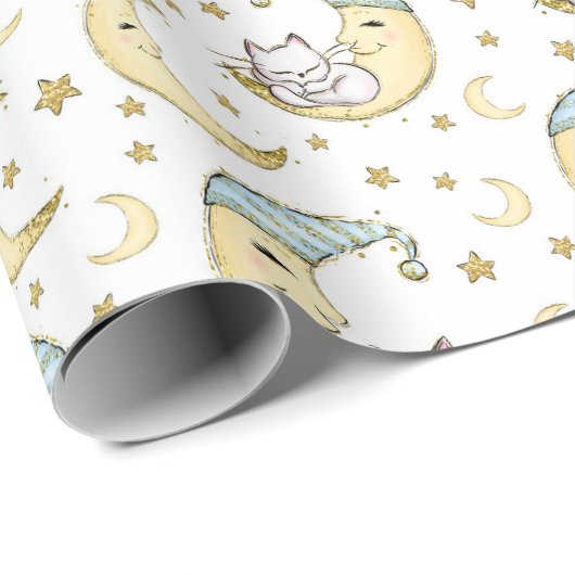 Sleepy Kitty Cat Cadeaupapier (Rol Hoek)