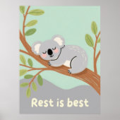 Sleepy Koala Calm Nursery Art Poster (Voorkant)