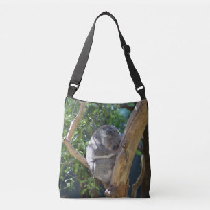 Sleepy Koala in Tree Foto Crossbody Tas
