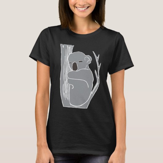 Sleepy Koala Women's Black T-Shirt (Voorkant)