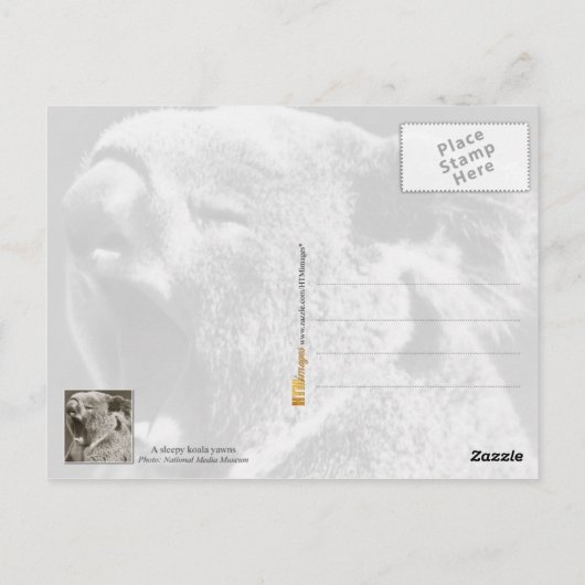 Sleepy Koala Yawning Briefkaart (Achterkant)