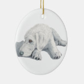 Sleepy Labradoodle Pup Keramisch Ornament (Rechts)