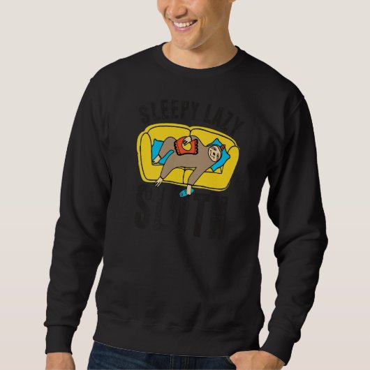 Sleepy Lazy Sloth Cute Animal Funny Sloth Trui (Voorkant)