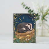 Sleepy Little Badger Briefkaart (Staand voorkant)