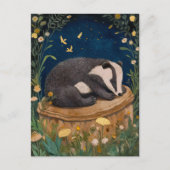 Sleepy Little Badger Briefkaart (Voorkant)