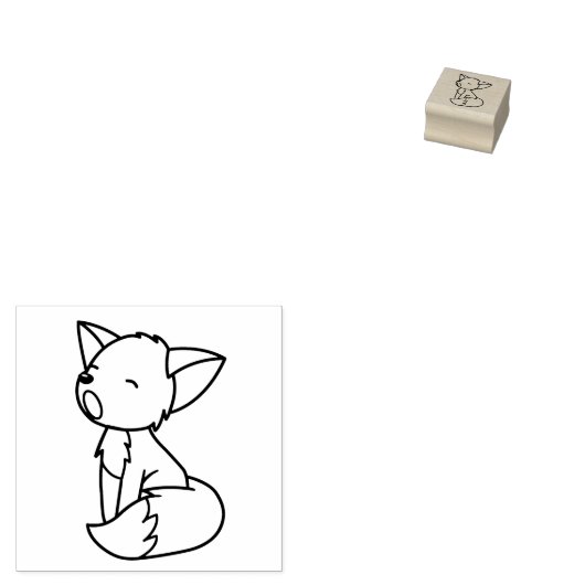 Sleepy Little Fox 2 Rubberstempel (Gestempeld)