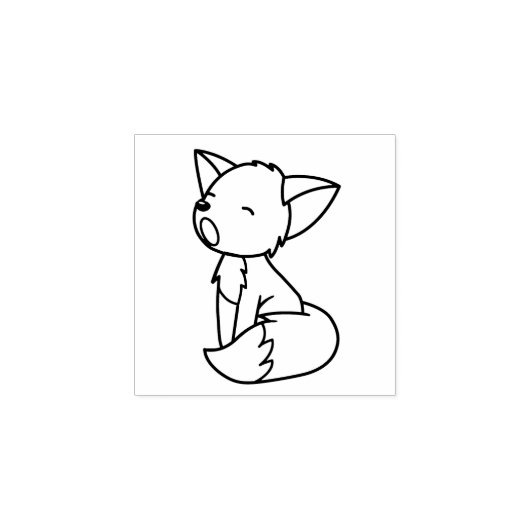 Sleepy Little Fox 2 Rubberstempel (Afrduk)