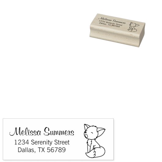 Sleepy Little Fox Address 2 Rubberstempel (Gestempeld)