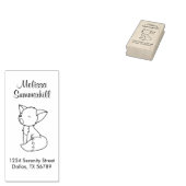 Sleepy Little Fox-adres Rubberstempel (Gestempeld)