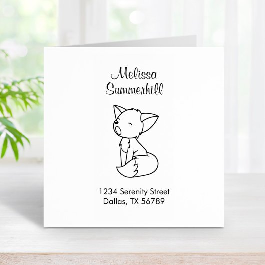 Sleepy Little Fox-adres Rubberstempel