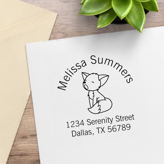 Sleepy Little Fox Arch Address Rubberstempel