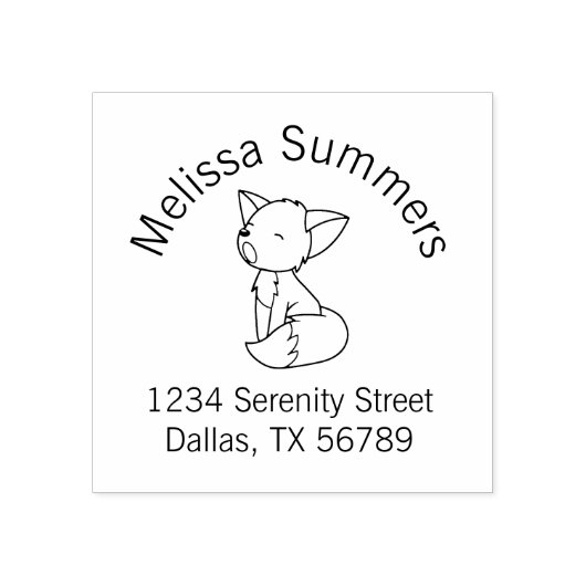 Sleepy Little Fox Arch Address Rubberstempel (Afrduk)