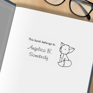 Sleepy Little Fox Bookplate Rubberstempel
