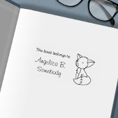 Sleepy Little Fox Bookplate Zelfinktende Stempel