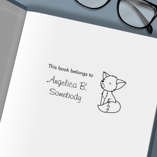 Sleepy Little Fox Bookplate Zelfinktende Stempel