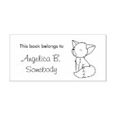 Sleepy Little Fox Bookplate Zelfinktende Stempel (Design)