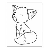 Sleepy Little Fox Colour Page Rubberstempel (Afrduk)