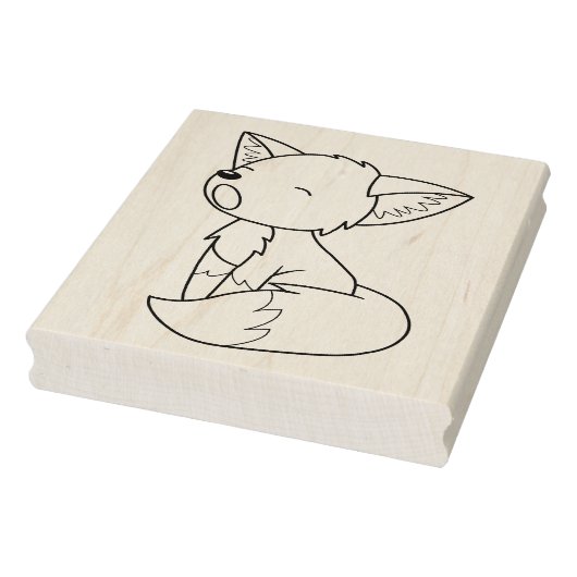 Sleepy Little Fox Colour Page Rubberstempel (Stempel)