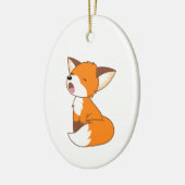 Sleepy Little Fox Keramisch Ornament (Links)