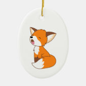 Sleepy Little Fox Keramisch Ornament (Voorkant)