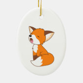 Sleepy Little Fox Keramisch Ornament (Achterkant)