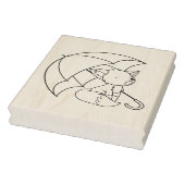 Sleepy Little Fox onder Umbrella Coloring Page Rubberstempel (Stempel)