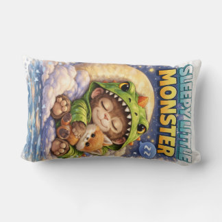 Sleepy Little Monster Cute Dino Pillow Kussen