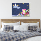 Sleepy Little Owl Canvas Afdruk (Insitu (Slaapkamer))
