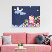 Sleepy Little Owl Canvas Afdruk (Insitu (Woonkamer))