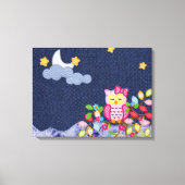 Sleepy Little Owl Canvas Afdruk (Voorkant)