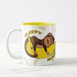 Sleepy Monkey-Mok Tweekleurige Koffiemok