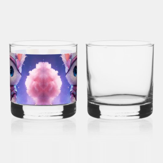 Sleepy Moon Cartoon Sticker Design Whisky Glas (Rechts)