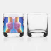 Sleepy Moon Cartoon Sticker Design Whisky Glas (Links)