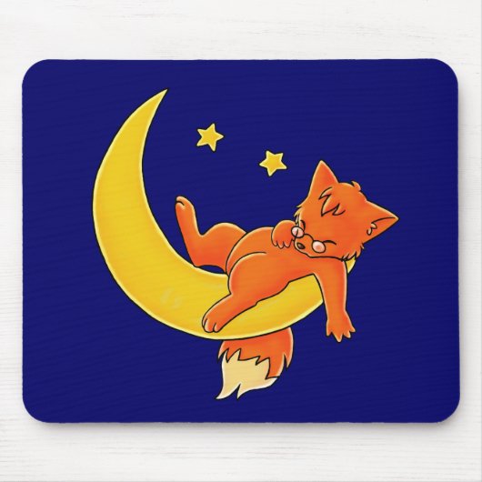 Sleepy Moon Fox Muismat (Voorkant)