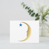 Sleepy Moon met Blue Star Briefkaart (Staand voorkant)